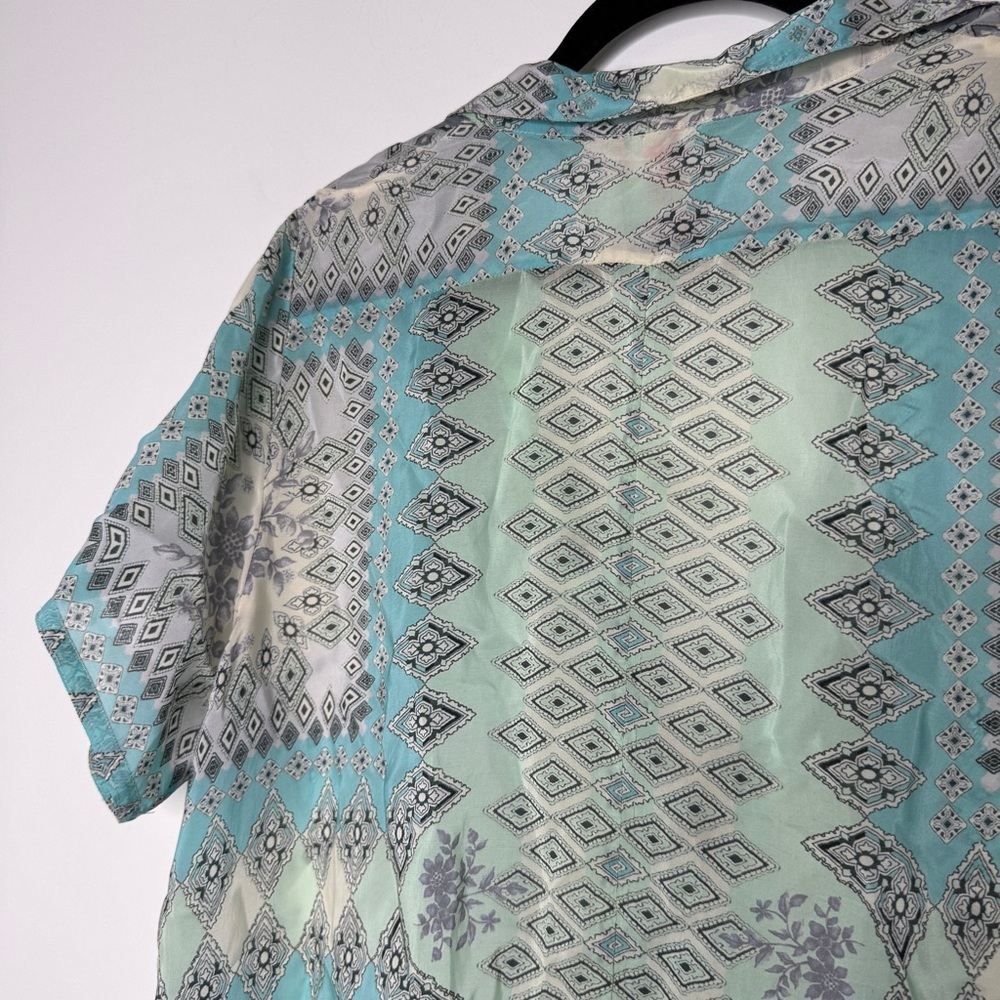 Johnny Was Patterned Rayon Short Sleeve Dress M - Picture 6 of 6